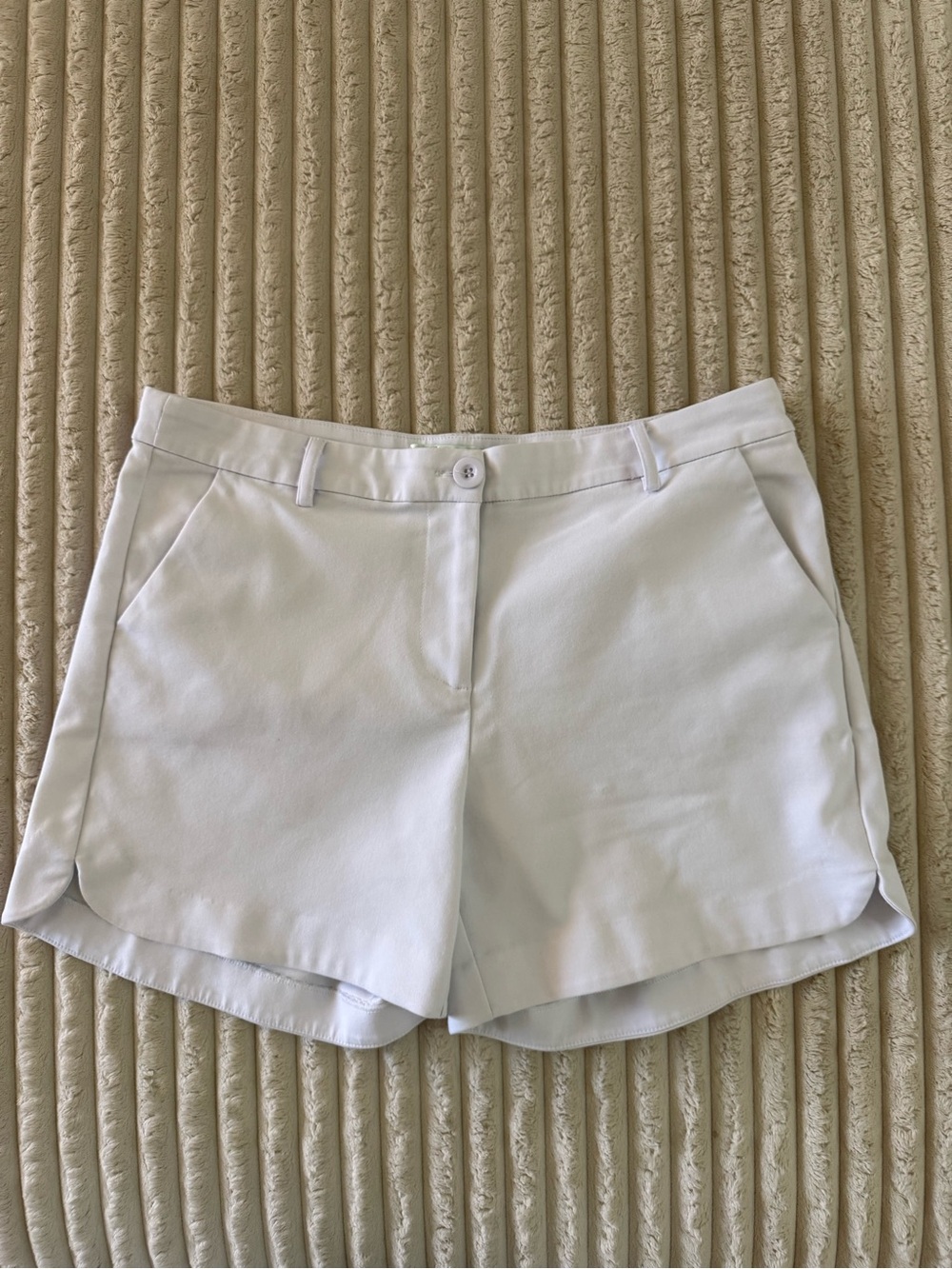 Jade by Melody Tam White Tailored Skort with Curved Hem